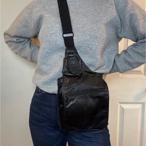Black Genuine Leather Crossbody Bag